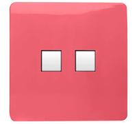 Trendi Artistic Modern Glossy Tactile Telephone Socket + Cat 5e&Cat 6 RJ45 PC Socket Strawberry