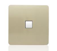 Trendi Switch Artistic Modern Glossy 2 Gang PC Ethernet Socket Champagne Gold