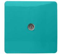 Trendi Artistic Modern Glossy Tactile TV Socket Bright Teal