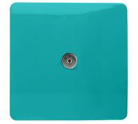 Trendi Artistic Modern Glossy Tactile TV Socket Bright Teal