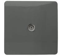 Trendi Artistic Modern Glossy Tactile TV Socket Charcoal