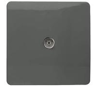 Trendi Artistic Modern Glossy Tactile TV Socket Charcoal