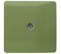 Trendi Artistic Modern Glossy Tactile TV Socket Moss Green