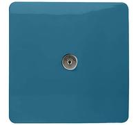 Trendi Artistic Modern Glossy Tactile TV Socket Ocean Blue