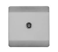 Trendi Artistic Modern Glossy Tactile TV Socket Stainless Steel