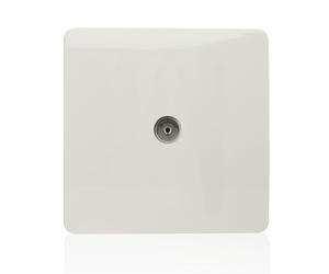 Trendi Artistic Modern Glossy Tactile TV Socket White