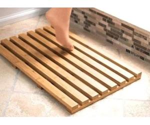Trendi Bamboo Wooden Bath Mat | Rectangular Bath Mat | Bath Mats For Bathroom, Outdoor Shower & Spa | Multipurpose with Anti Slip Rubber Feet Duck Board Wooden Shower mats