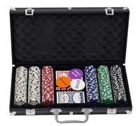 Trendi 'Black Edition' 300 Piece Texas Holdem Poker Chip Set with Aluminium Case - Casino Grade Chips, Blackjack Mat, Playing Cards & Dealer Buttons - Ultimate Poker Night Kit for Home Games
