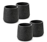 Trendi Black Speckled Stone-Effect Planter Pot, Lightweight Plastic, with Removable Tray, 28cm, Indoor and Outdoor (4)