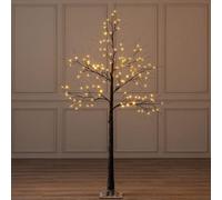 Trendi Christmas Snowy Twig Tree Warm White Led Light Up Artificial Twig Christmas Decoration Indoor Outdoor Battery Operated 2Ft/5Ft/6Ft
