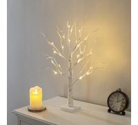 Trendi Christmas Snowy Twig Tree Warm White Led Light Up Artificial Twig Christmas Decoration Indoor Outdoor Battery Operated