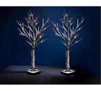 Trendi® Christmas Snowy Twig Tree Warm White LED Light Up Artificial Twig Christmas Decoration Indoor Outdoor (2 FT Twig Tree x 2)