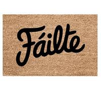 Trendi Coir Door Mat 60 x 40cm - Natural Coconut Fibre Doormat for Indoor & Outdoor Use - Non Slip PVC Backing - Entryway Dirt Trapper Rug - Heavy Duty Front Door Mat (Fáilte)