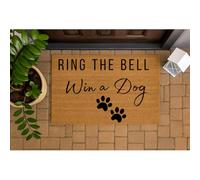 Trendi Coir Door Mat 60 x 40cm - Natural Coconut Fibre Doormat for Indoor & Outdoor Use - Non Slip PVC Backing - Entryway Dirt Trapper Rug - Heavy Duty Front Door Mat (Win a Dog)