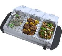 Trendi Electric 3 Buffet Server Section Removeable Tray - Stainless Steel, Adjustable Temperature Control, Generous Capacity
