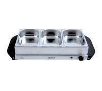 Trendi Electric Buffet Server Section Removeable Tray - Stainless Steel, Adjustable Temperature Control, Generous Capacity, Multifunctional Buffet (Silver 3 Section)