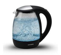 Trendi Electric Kettle 1.7L Glass - Fast Boil 2200W Water Boiler, BPA-Free, Cordless, LED Light, Auto Shut-Off, Boil-Dry Protection, Black Borosilicate Glass Kettle