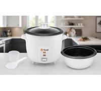 Trendi® Electric Rice Cooker Non-Stick Removable Bowl, Cooks 4 cups, Measuring Cup and Spatula, Keep Warm Function, 350W (0.8L)