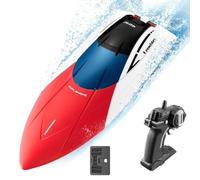 Trendi Fast Remote Control RC Racing Toy, 2.4GHz High Speed Model with Rechargeable Battery - Waterproof Pool & Lake Toy for Boys, Girls & Adults (Red)