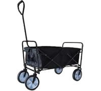 Trendi Folding Wagon Multi-Purpose Utility Cart Collapsible Height Adjustable And Foldable Handcart For Outdoor- Black