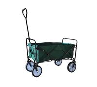 Trendi® Folding Wagon, Multi-Purpose Utility Cart - Collapsible, Height Adjustable & Foldable Handcart for Shopping, Gardening, Outdoor, Camping, Fishing, Beach Wagon, Trolley on Wheels (Green)
