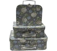 Trendi Grey Flower Decorative Storage Boxes - Set of 3 Trendi Grey