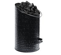 Trendi Hammered Anthracite Coal Bucket Scuttle Hod with Metal Handles | Steel Black Heavy Duty Fireplace Fire Side Powder-Coated Ellipse Galvanised (Hammered Ellipse)