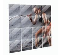Trendi Home Gym Glass Wall Mirror Tiles, Frameless 30cm Squares(30x30), Set of 16, for Room Decor, Table Wedding Centerpieces, | 30cmx30cm Full Length Self Adhesive Mirror