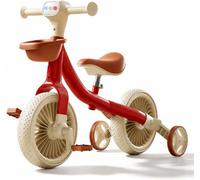 Trendi Kids Foldable Tricycle With Music Adjustable Seat Storage Basket For Ages 3 To 5 Years Red