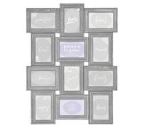Trendi® Large Multi Aperture Photo Frame for 12 6 x 4 Photos Black/White/Grey/Golden (Grey Collage)