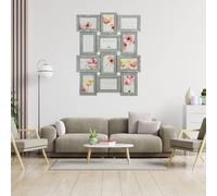 Trendi® Large Multi Aperture Photo Frame for 12 6 x 4 Photos Black/White/Grey/Golden (Grey Photo)