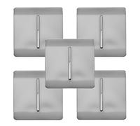 Trendi Modern 1 Gang 1 or 2 way Screwless Rocker Light Switch in Brushed Steel (Pack of 5)