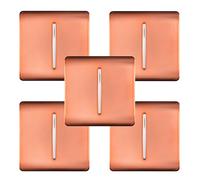 Trendi Modern 1 Gang 1 or 2 Way Screwless Rocker Light Switch in Copper (Pack of 5)