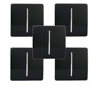 Trendi Modern 1 Gang 1 or 2 way Screwless Rocker Light Switch in Piano Black (Pack of 5)