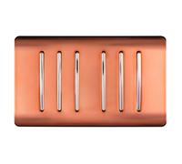 Trendi 6 Gang 2 Way 240V Screwless Raised Front Twin Plate Plastic Artistic Modern Glossy 10 Amp Chrome Rocker Electrical Wall Light Switch Copper - ART-SS66CPR