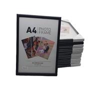 Trendi® Pack of 12 A4 Photo/Certificate/Picture Frame/Wall Hanging & Desk Mountable Plain 21cm X29.7cm (Black)