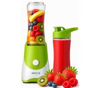 Trendi Personal Blender 300W - Portable Smoothie Maker with 2×600ml Bottles | One-Touch Mini Blender for Shakes, Juices & Protein | Compact Travel Design with Stainless Steel Blades (Green)