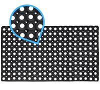 Trendi® Rubber Hollow Mat Outdoor Entrance Thick Children Playground Garden Safety Floor Matting Anti Fatigue Non Slip Drainage Black Door Mat Light Weight Washable Large Ramp Mat (75cm x 50cm)