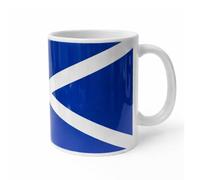 Trendi Scotland Flag Coffee Mug - Scottish Saltire Ceramic Mug 11oz - Blue & White Scotland Cup - Scottish Gift for Men & Women - Tea & Coffee Mug for Home or Office