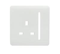 Trendi Spare FACEPLATE for 1 Gang Artistic Modern Glossy 13 A Switched Tactile Plug Socket White