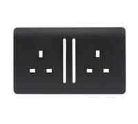 Trendi Spare FACEPLATE for 2 Gang 13 Amp Switched Plug Socket Matt Black