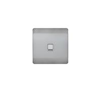Trendi Switch 1 Gang RJ45 Cat 6 Modern Designer PC Ethernet Socket in Brushed Steel