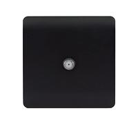 Trendi 1 Gang Modern Screwless Television Satellite Socket Matt Black