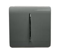 Trendi Switch Fan Isolator 10A Triple Pole Chrome Rocker Switch in Charcoal Grey