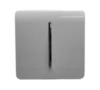 Trendi Switch Fan Isolator 10A Triple Pole Chrome Rocker Switch in Light Grey