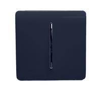 Trendi Switch Fan Isolator 10A Triple Pole Chrome Rocker Switch in Navy Blue