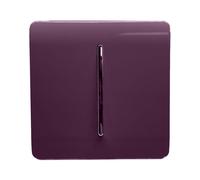 Trendi Switch Fan Isolator 10A Triple Pole Chrome Rocker Switch in Plum Purple