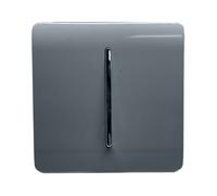 Trendi Switch Fan Isolator 10A Triple Pole Chrome Rocker Switch in Warm Grey