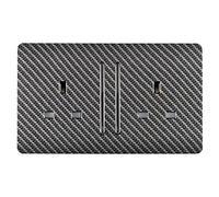 Trendi Switch 2 Gang Long Switched Modern Designer Plug Socket in Carbon Fibre