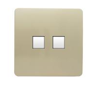 Trendi Switch 2 Gang RJ45 Cat 6 PC Ethernet Socket in Champagne Gold - ART-2PC6GO